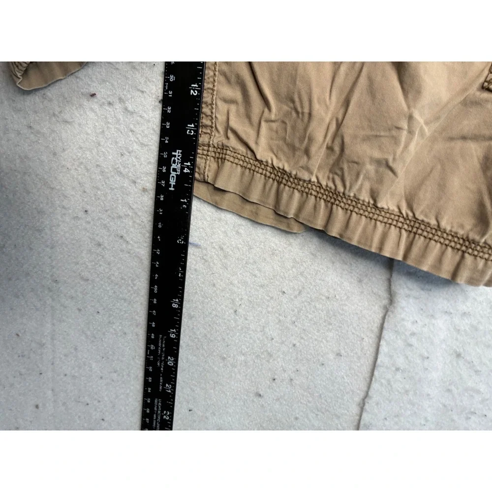 Lee Dungarees Mens Tan Cargo Shorts Size 33 Khaki Utility Workwear Distressed